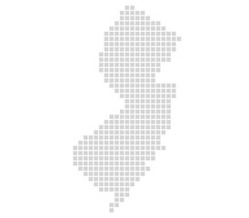 Fototapeta na wymiar Pixelkarte Bundesstaat USA: New Jersey