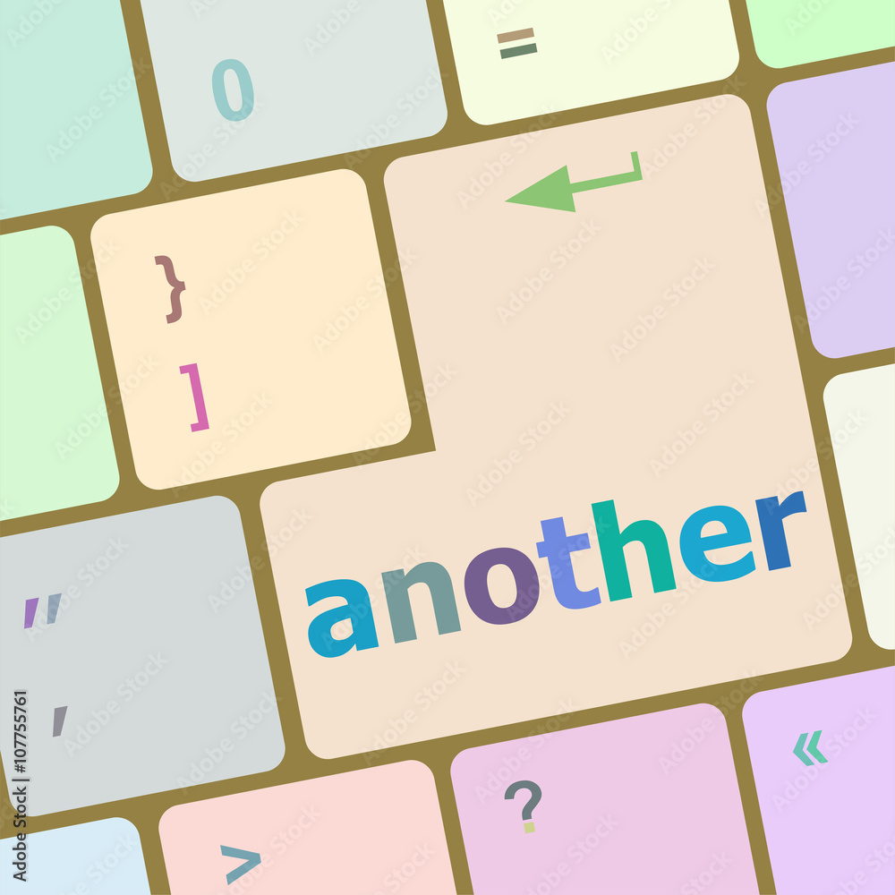 Poster another button on the computer keyboard key vector illustration