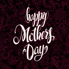 Happy Mothers Day Lettering,