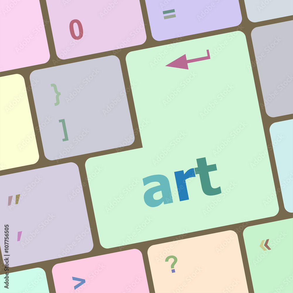 Poster art button on computer keyboard key vector illustration