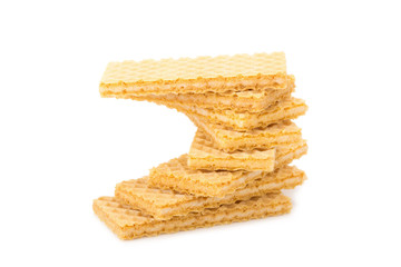 Wafer biscuit  on white background