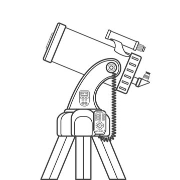 vector outline catadioptric telescope illustration.