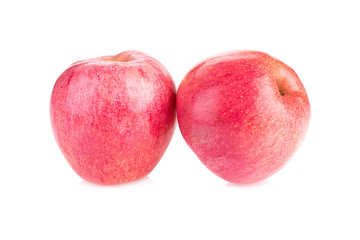 Red ripe apple on white background