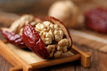 red dates and  walnut