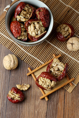 red dates and  walnut