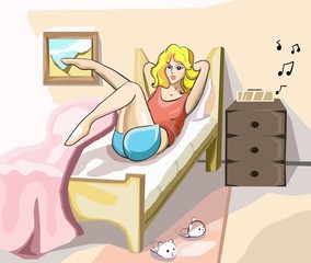 Girl doing physical jerks