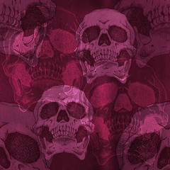 Terrible frightening seamless pattern with skull - 107758763