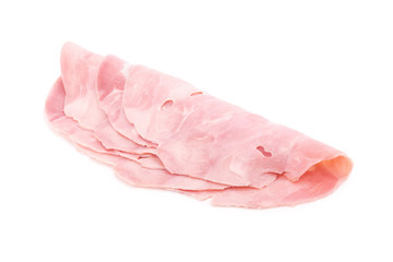 ham slices isolated on white