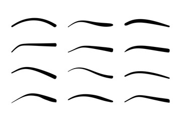 Set of 12 eyebrows.