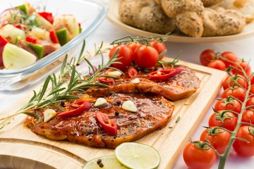 Marinated meat ready for a grill