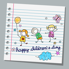 notebook paper happy children day