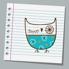 notebook paper owl