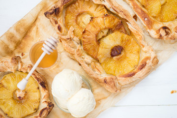 Homemade honey-glazed pineapple tarts