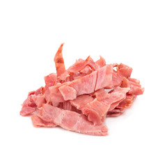 Roasted smoked ham on a white