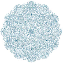 Round Mandala pattern with hand-drawn decorative elements.