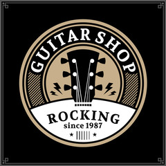 Fototapeta premium Guitar Shop Logo