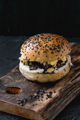 Black rice veggie  burger