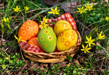 Easter eggs in grass