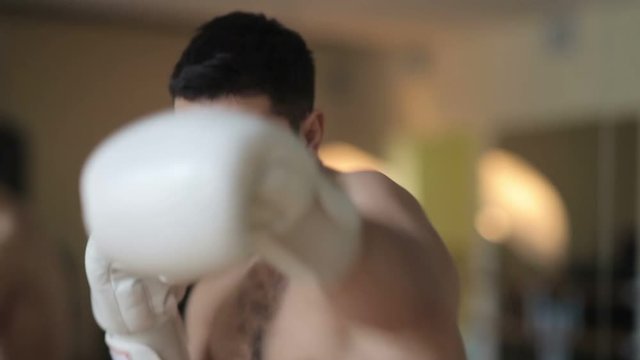 Close up of man boxing