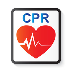 CPR ( cardiopulmonary resuscitation ) , heart and ECG ( Electrocardiogram ) ( image for basic life support and advanced cardiac life support ) - obrazy, fototapety, plakaty