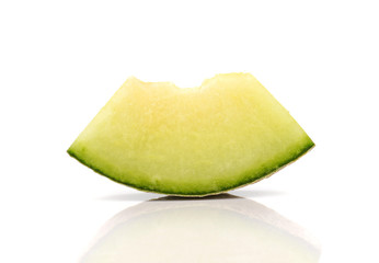 Melon , Melon cut piece on white background.