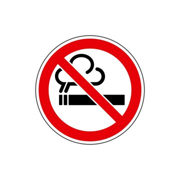 STOP! No smoking sign. Vector. The icon with a red sign on a white background. For any use. Warns.