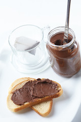 bread with chocolate cream