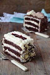 Chocolate cake slices