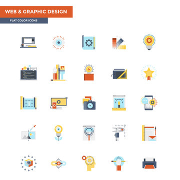 Flat Color Icons- Web and graphic design