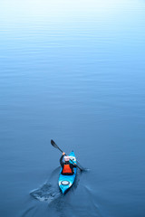kayaking on the river, rear view01
