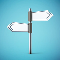 Obraz premium white direction road sign