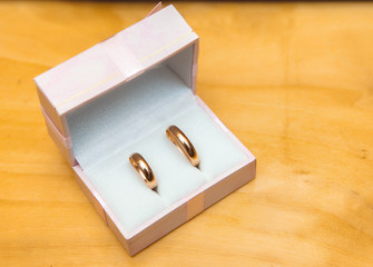Golden Wedding Rings in a Box