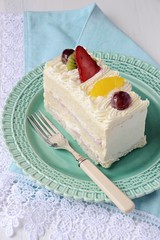 White cake slice