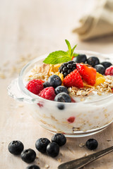 Healthy porridge with fresh berries