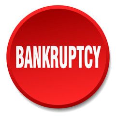 bankruptcy red round flat isolated push button