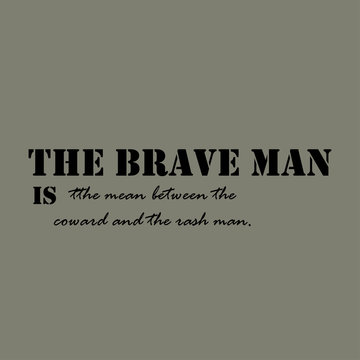The brave man is the mean between the coward and the rash man.