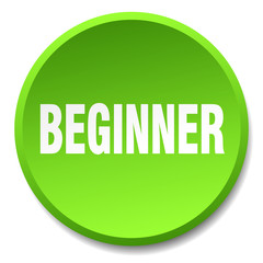 beginner green round flat isolated push button
