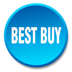 best buy blue round flat isolated push button