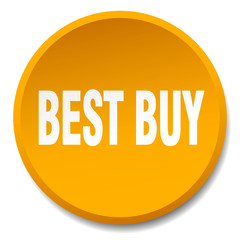 best buy orange round flat isolated push button