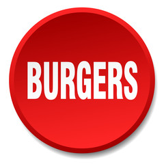 burgers red round flat isolated push button