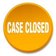case closed orange round flat isolated push button