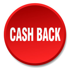 cash back red round flat isolated push button