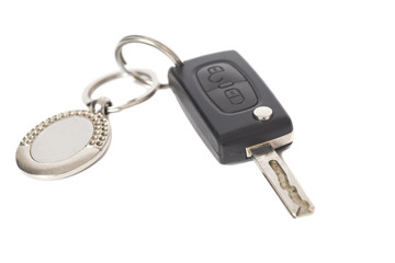 Remote control car key with metal keyring