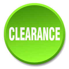 clearance green round flat isolated push button