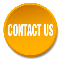 contact us orange round flat isolated push button
