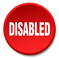 disabled red round flat isolated push button