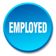 employed blue round flat isolated push button