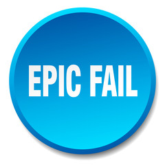 epic fail blue round flat isolated push button