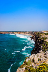 Obraz premium landscape at Sagres. Portugal. Atlantic ocean . Algarve