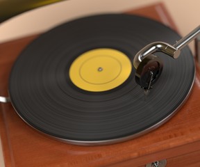 3d render of vintage gramophone